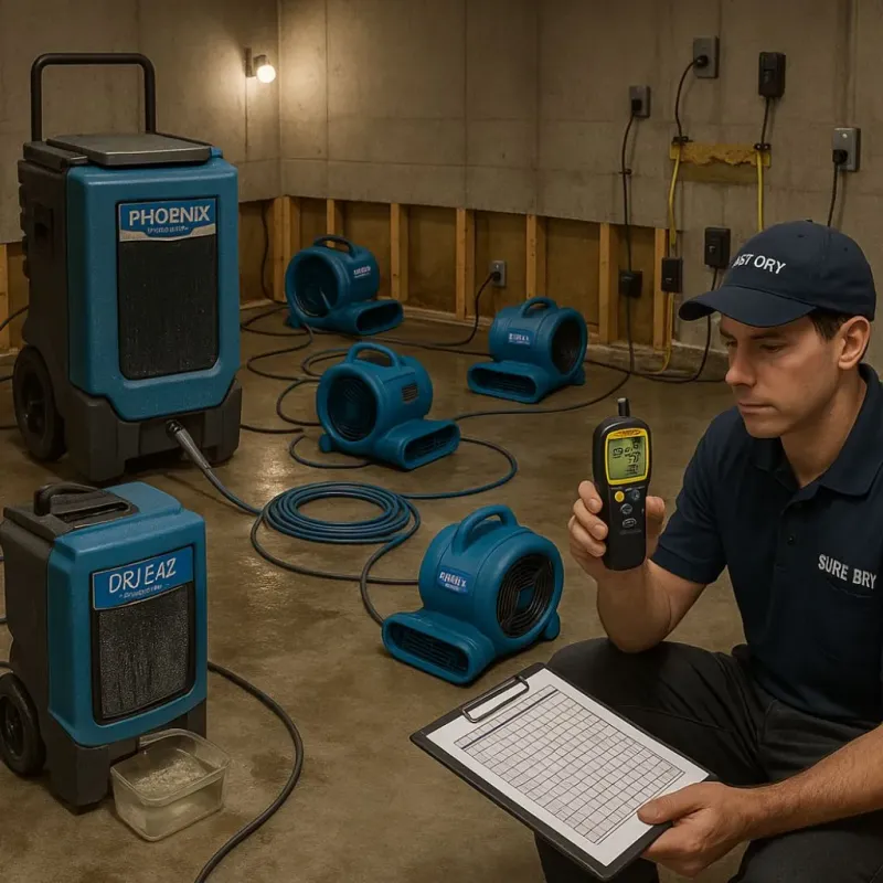 Structural Drying and Dehumidification process in Lake City, PA